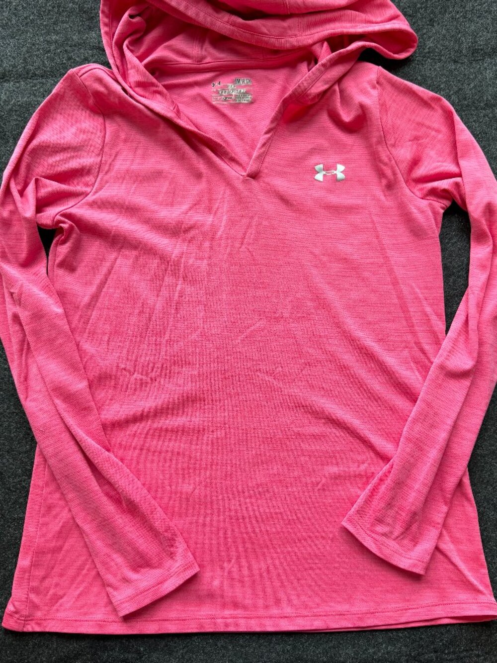 Under Armour HeatGear Hooded Long Sleeve Top Pink Women’s Small